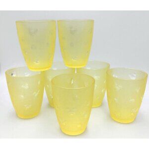 Disney Store Mouse Ears 7 Plastic Drink Cups 12 oz. Yellow Mickey Birthday Party